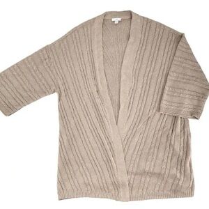J. Jill Taupe Cable Knit Cardigan